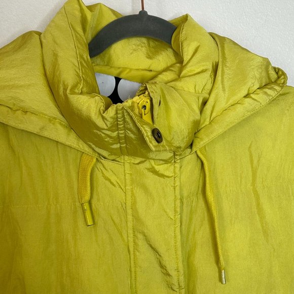 OOF WEAR Puffer Jacket 9108 In Nylon Crispy with Waist Belt Size 2 Citron Yellow - Picture 3 of 16